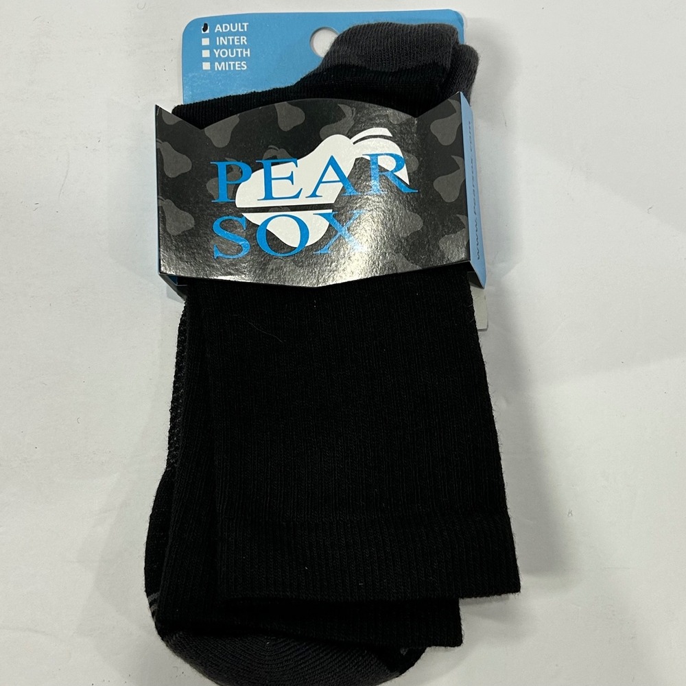 Pear Sox Adult Performance Crew Socks Black Grey Made in USA 6 Pair Lot Adult L - Picture 2 of 9